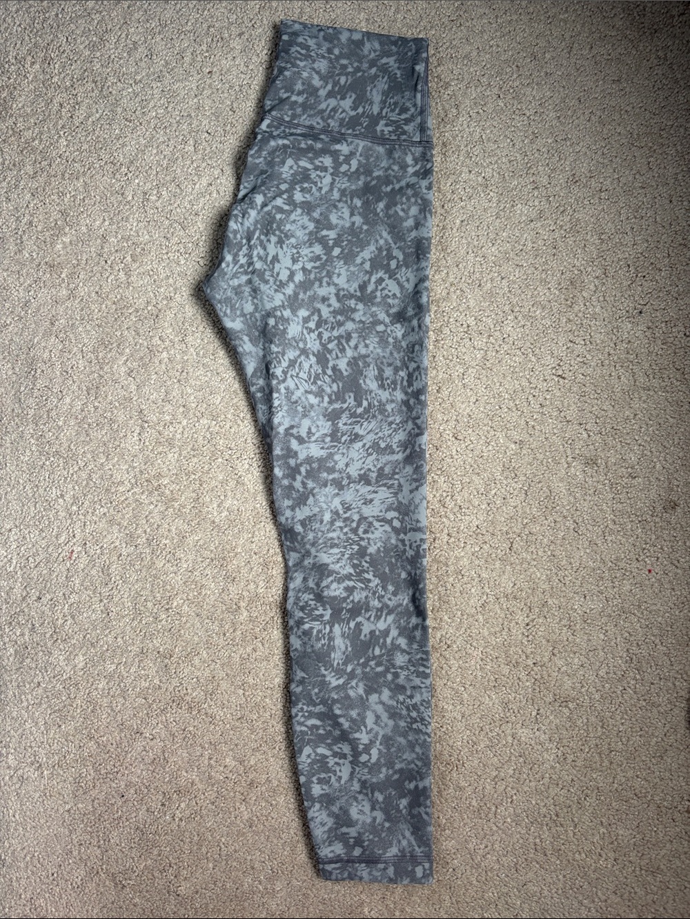 Lululemon Wunder Train 25” Size 8 Gray Marbled Active Leggings